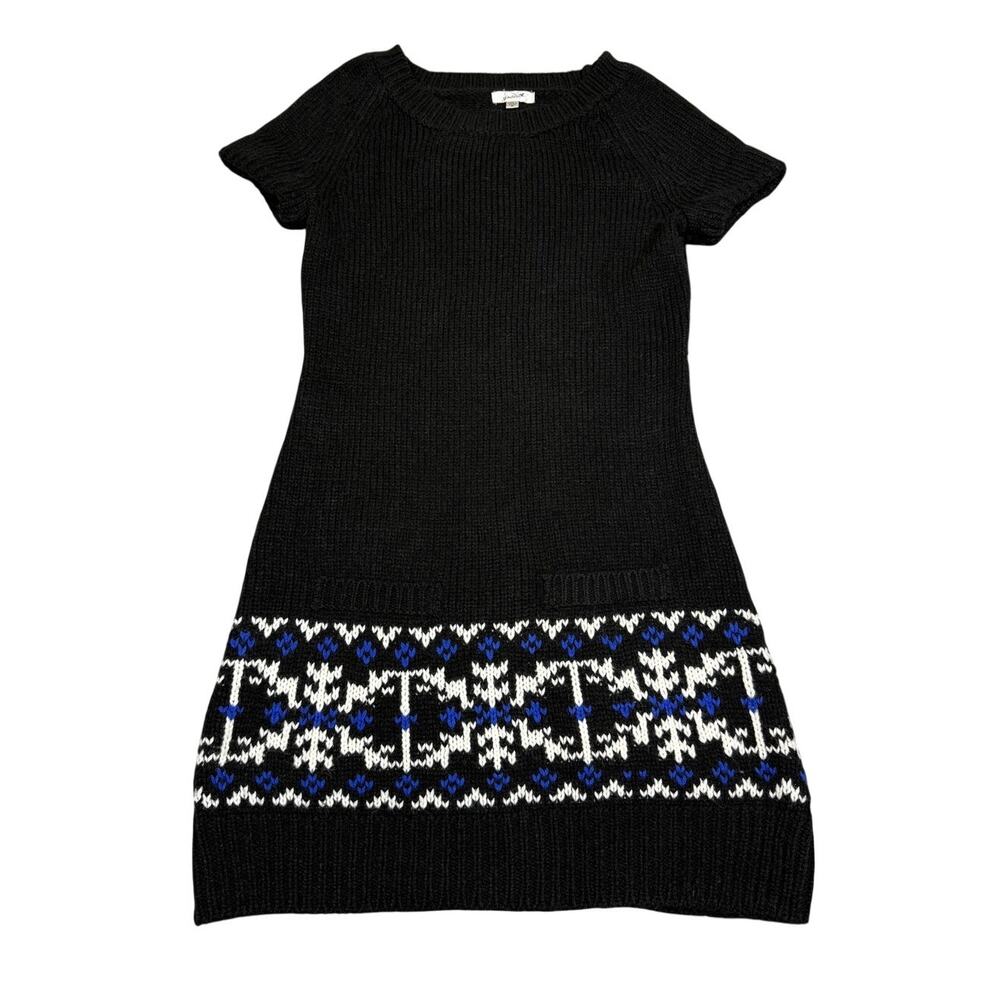 Y2K Grane Black Knit Sweater Dress Womens Size S